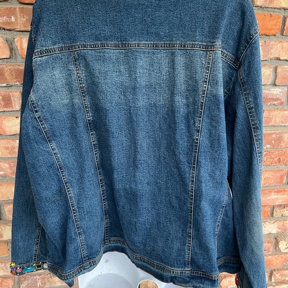 Berek 2 by Takako Sakon Art to Wear Denim Jacket w Jewels rhinestones & Sequins - Picture 6 of 9